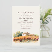 Save The Date Rangées de Vigne Dorées Mariage d'Automne dans un (Debout devant)