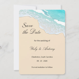 Save The Date Rappel de mariage estival moderne sur la côte
