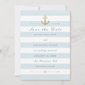 Save The Date Rappel Nautique Bleu Bleu Clair Enregistrer La Dat (Devant)
