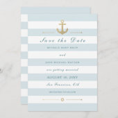 Save The Date Rappel Nautique Bleu Bleu Clair Enregistrer La Dat (Devant / Derrière)