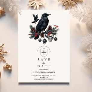 Save The Date Raven Crâne gothique Mariage de vacances