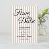 Save The Date Rayure beige et blanc (Debout devant)