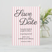 Save The Date Rayure rose et blanche (Debout devant)