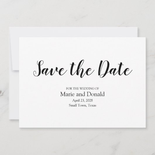 Save The Date Rayures Classiques Noir et Blanc (Devant)