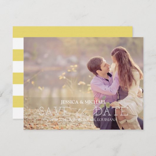 Save the date | Rayures jaunes (Devant / Derrière)