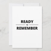 SAVE THE DATE READY TO REMEMBER (Devant)