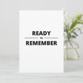 SAVE THE DATE READY TO REMEMBER (Debout devant)