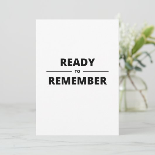 SAVE THE DATE READY TO REMEMBER (Debout devant)