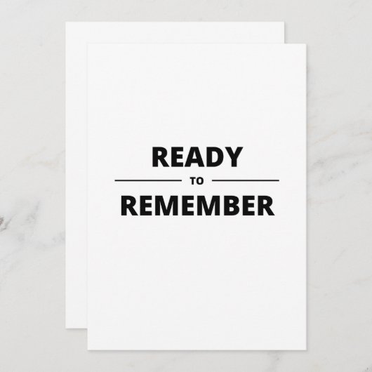 SAVE THE DATE READY TO REMEMBER (Devant / Derrière)