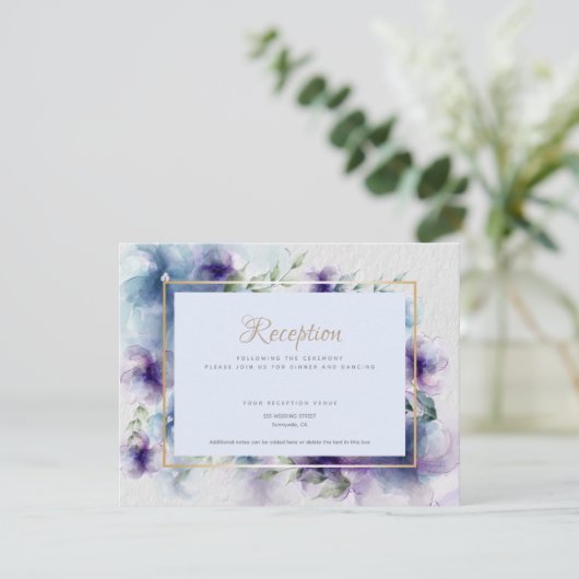 Save The Date Réception 2 | Fleurs d'aquarelle translucides (Debout devant)