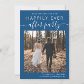 Save The Date Réception de mariage bleu (Devant)
