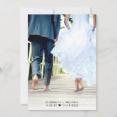 Save The Date Réception De Mariage De Crème Photo Minimale (Dos)