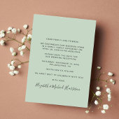 Save The Date Réception de mariage moderne Photo Sage vert