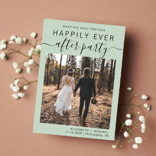 Save The Date Réception de mariage - Photo Sage Green