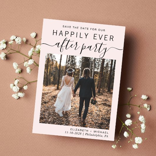 Save The Date Réception de mariage rose