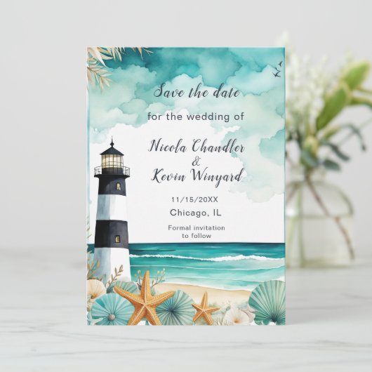 Save The Date Réception de phare nautique (Debout devant)