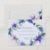 Save The Date Réception | Fleurs aquarelle translucides (Devant / Derrière)