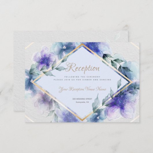 Save The Date Réception | Fleurs aquarelles translucides (Devant / Derrière)