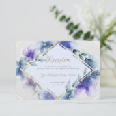 Save The Date Réception | Fleurs d'aquarelle translucides (Debout devant)