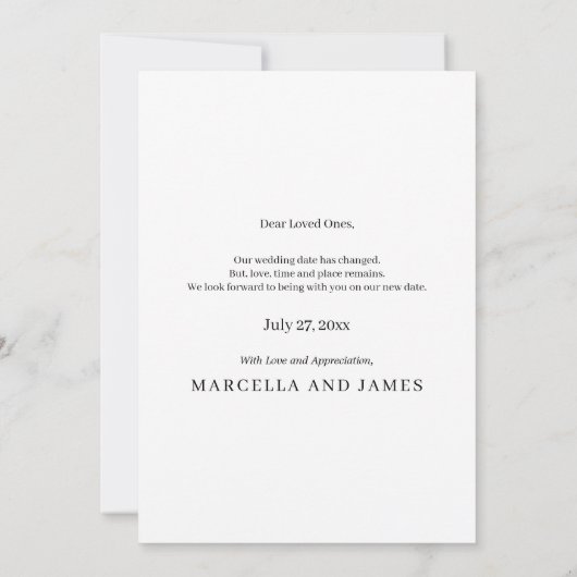 Save The Date Recommençons Cette fois-ci Calligraphie Gris Nouve (Dos)