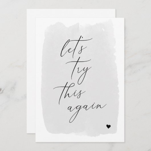 Save The Date Recommençons Cette fois-ci Calligraphie Gris Nouve (Devant / Derrière)