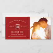 Save The Date Rectangle classique Double Bonheur Mariage chinois (Devant)