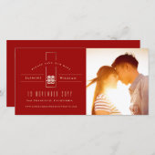 Save The Date Rectangle Double Bonheur Mariage chinois photo (Devant / Derrière)