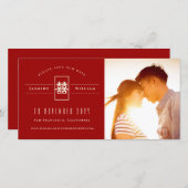 Save The Date Rectangle Double Bonheur Mariage chinois photo (Devant / Derrière)