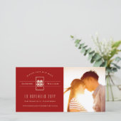 Save The Date Rectangle Double Bonheur Mariage chinois photo (Debout devant)
