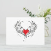 Save The Date Red Angel Coeur avec ailes (Debout devant)
