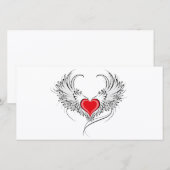 Save The Date Red Angel Coeur avec ailes (Devant / Derrière)