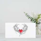 Save The Date Red Angel Coeur avec ailes (Debout devant)