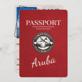 Save The Date Red Aruba Passport Enregistrer La Date (Devant / Derrière)