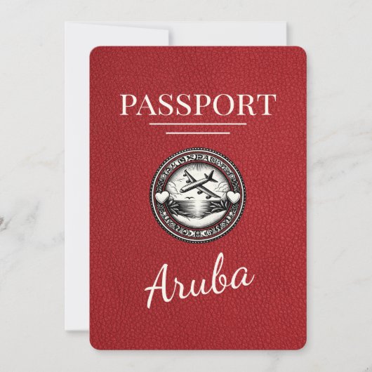 Save The Date Red Aruba Passport Enregistrer La Date (Devant)