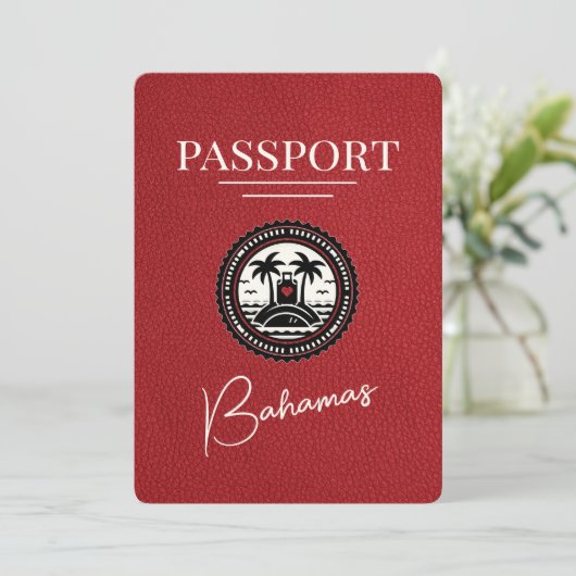 Save The Date Red Bahamas Passport Enregistrer La Date (Debout devant)