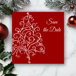 Save The Date Red Christmas Tree Winter Wedding Enregistrer la d<br><div class="desc">Annoncez vos noces de décembre à venir avec le mariage festif Red Christmas Tree Winter Wedding Save the Date Annonce. Cet élégant mariage d'hiver personnalisé garde la carte de date dispose d'une conception complexe d'arbre de Noël blanc sur un arrière - plan rouge. Disponible sous forme d'invitation imprimée à l'envoi...</div>