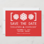 Save The Date Red D20 Dice Gamer Enregistrer l'Invitation de dat (Devant)