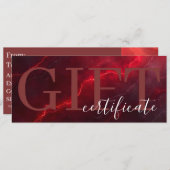 Save The Date Red Dark Chic Bold Elegant Luxury Gift Certificate (Devant / Derrière)