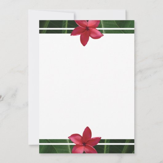 Save The Date Red Frangipani Plumeria Mariage Enregistrer La Dat (Dos)