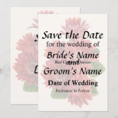 Save The Date Red Gerbera Daisies (Devant / Derrière)