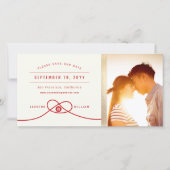 Save The Date Red Knot Double Bonheur Mariage chinois Photo (Devant)