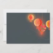 Save The Date Red Lanterns Charcoal Grey Wedding Enregistrer la  (Dos)