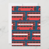 Save The Date Red London Bus Enfants Fête d'anniversaire Invitat (Dos)