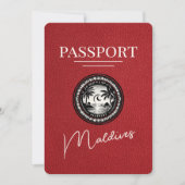 Save The Date Red Maldives Passport Enregistrer La Date (Devant)