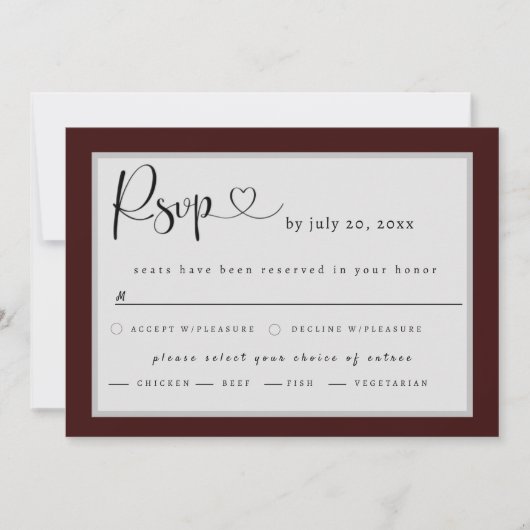 Save The Date Red Maple Wedding RSVP (Devant)