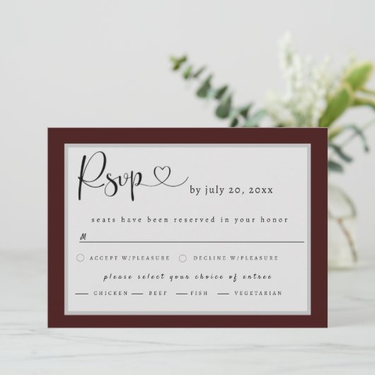 Save The Date Red Maple Wedding RSVP  (Debout devant)