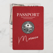 Save The Date Red Maroc Passeport Enregistrer La Date (Devant / Derrière)