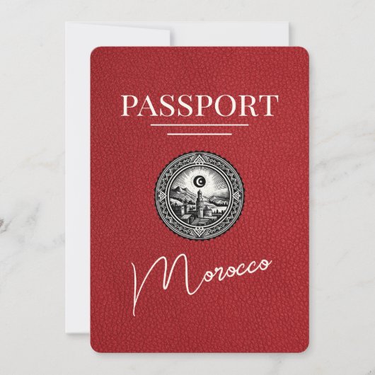 Save The Date Red Maroc Passeport Enregistrer La Date (Devant)