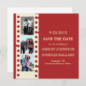 Save The Date Red Movie Film Strip Enregistrer La Date Invitatio (Devant / Derrière)