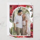 Save The Date Red Peony Floral Mason Jar Photo Mariage (Dos)